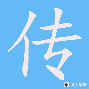 《传》的笔顺动画写字动画演示