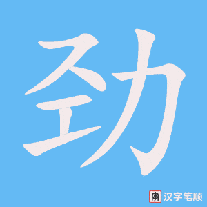 《劲》的笔顺动画写字动画演示