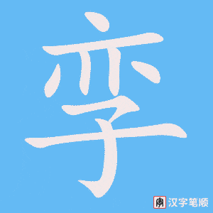 《孪》的笔顺动画写字动画演示