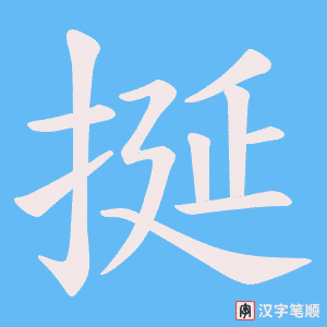 《挻》的笔顺动画写字动画演示