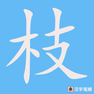 《枝》的笔顺动画写字动画演示
