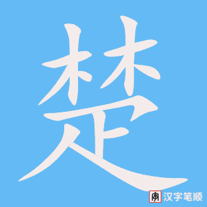 《楚》的笔顺动画写字动画演示