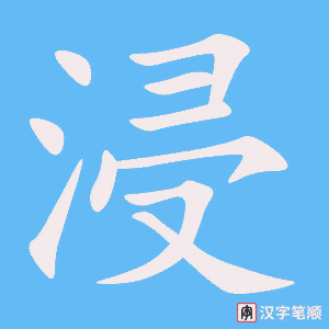 《浸》的笔顺动画写字动画演示