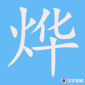 《烨》的笔顺动画写字动画演示
