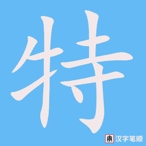 《特》的笔顺动画写字动画演示