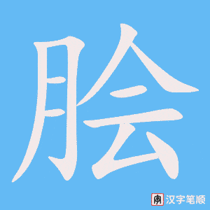 《脍》的笔顺动画写字动画演示