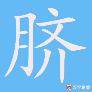 《脐》的笔顺动画写字动画演示