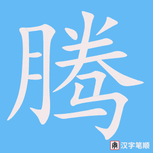 《腾》的笔顺动画写字动画演示