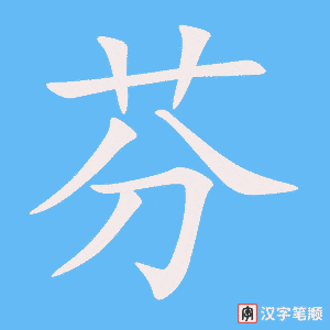 《芬》的笔顺动画写字动画演示