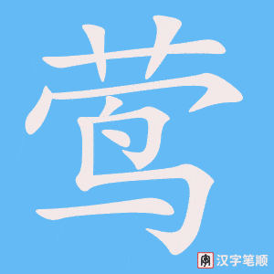 《莺》的笔顺动画写字动画演示