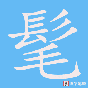 《髦》的笔顺动画写字动画演示