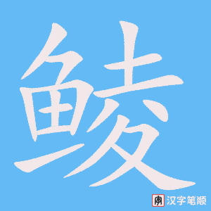 《鲮》的笔顺动画写字动画演示