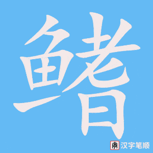 《鳍》的笔顺动画写字动画演示