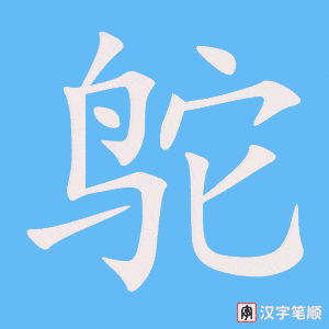 《鸵》的笔顺动画写字动画演示